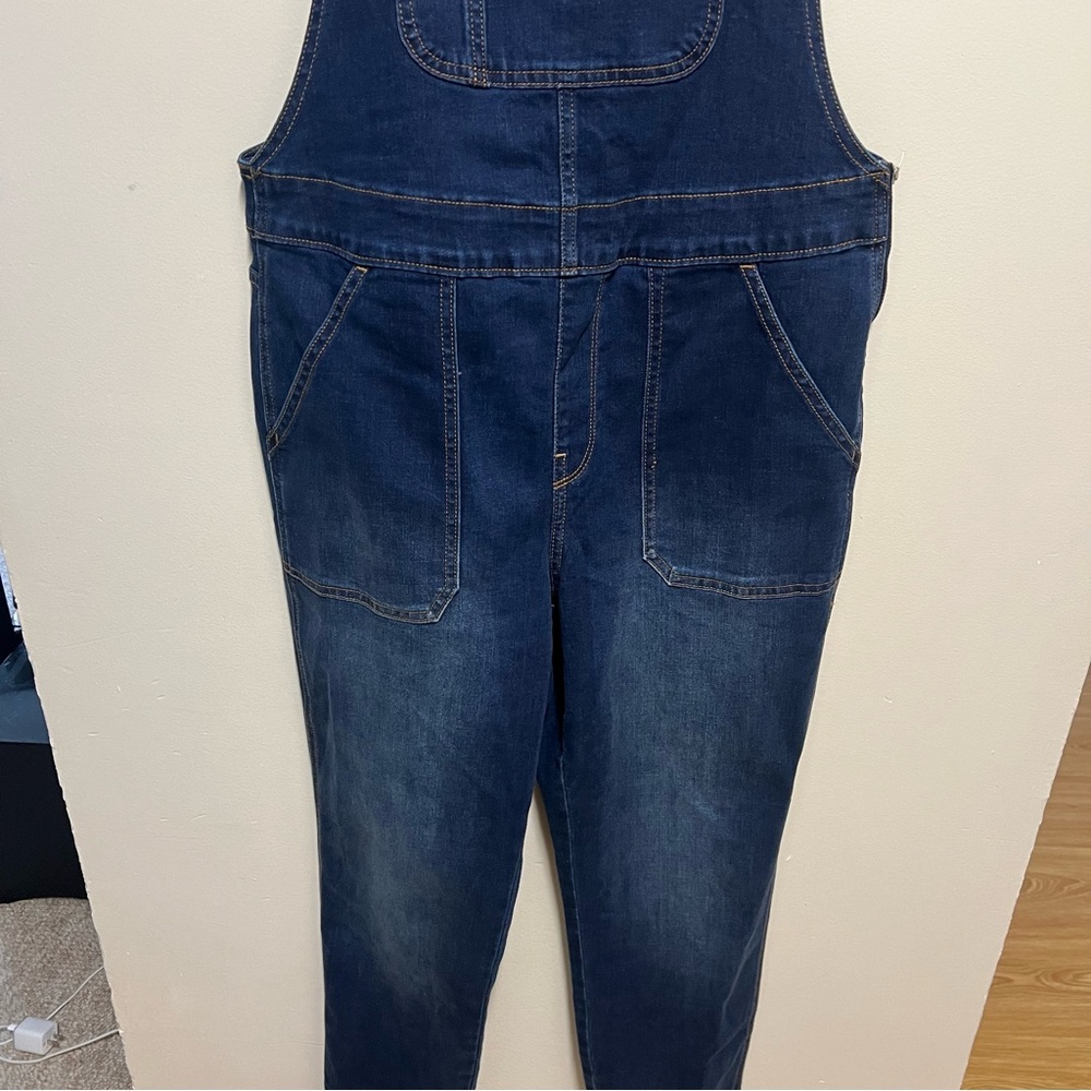 J Crew Factory Skinny Jean Overalls Woman's Size Large New - Picture 6 of 12